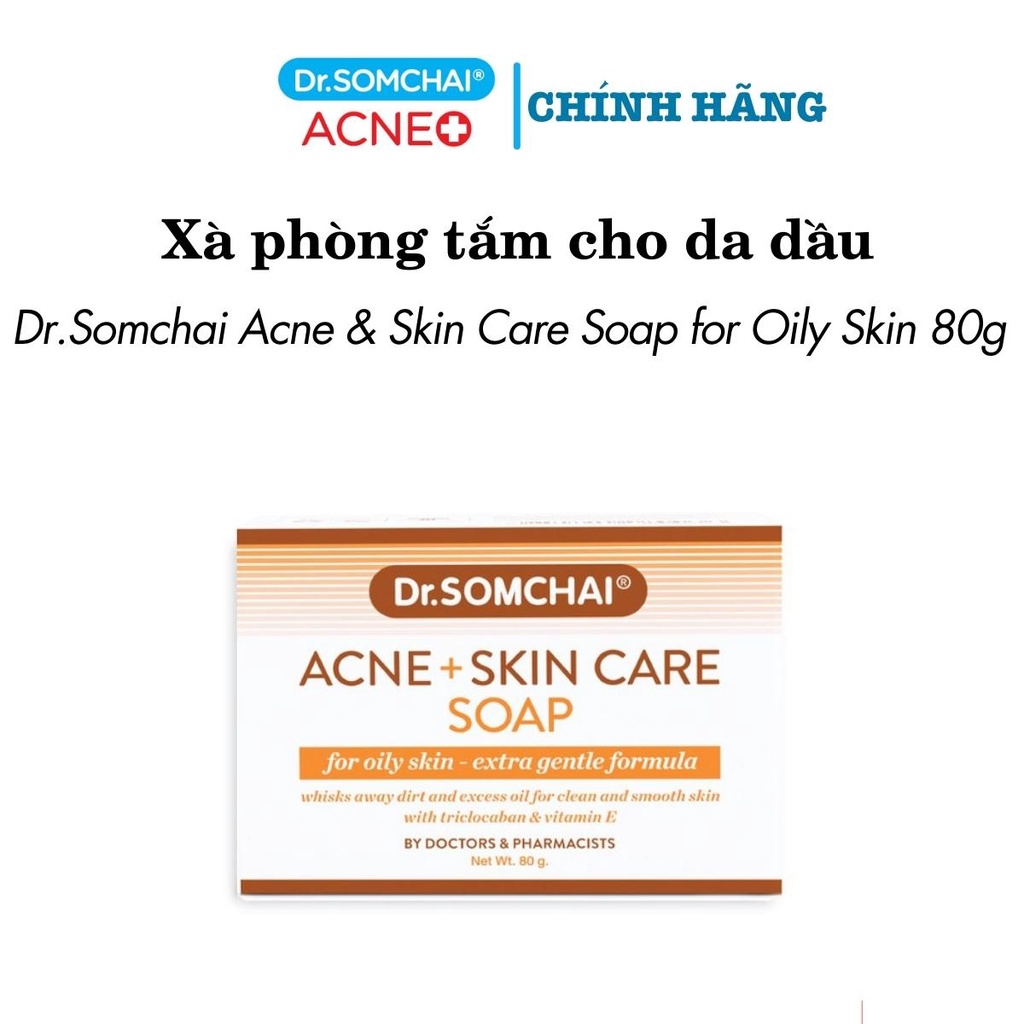 Xà phòng tắm DR. SOMCHAI ACNE SKIN CARE cho da dầu giúp làm sạch dầu nhờn và tiêu diệt các vi khuẩn