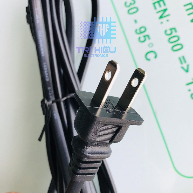 Dây nguồn 220V dài 2m phích cắm 2 chân, lõi đồng 1mm