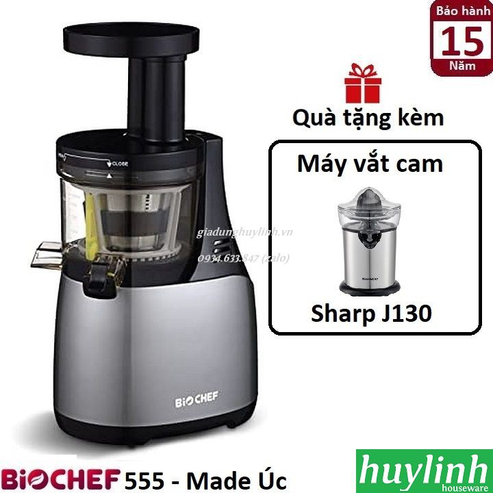 Máy ép chậm Biochef 555 - Made in Úc - Tặng Máy vắt cam Sharp J130