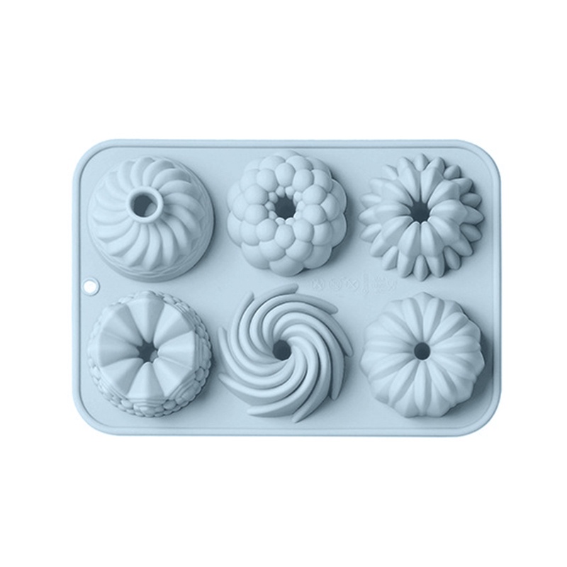 Khuôn Silicone 6 Ngăn Tạo Hình Làm Bánh Kem / Xà Phòng