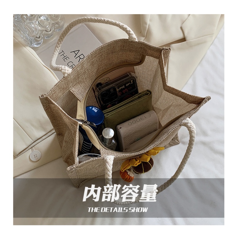 Túi tote IELGY dáng vuông nhỏ trang trí hình cây hoa thời trang cho học sinh đi chơi