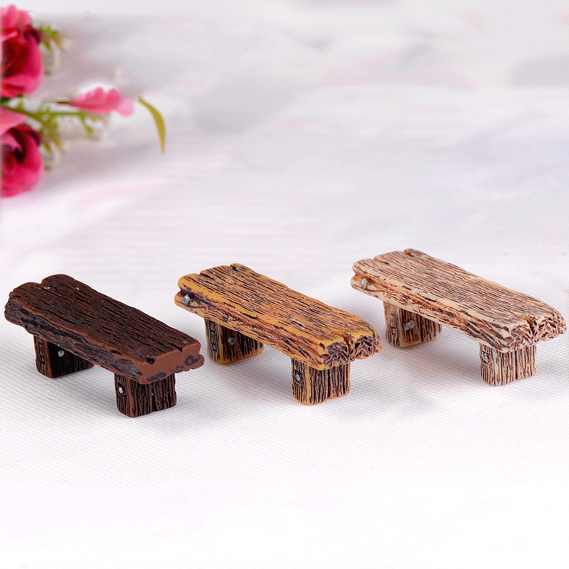 Mô Hình Ghế Gỗ Mini Trang Trí Sân Vườn