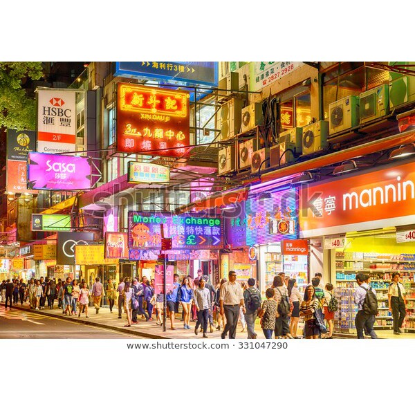 Tranh lụa 3d Hồng Kông Đường Phố HKĐP10