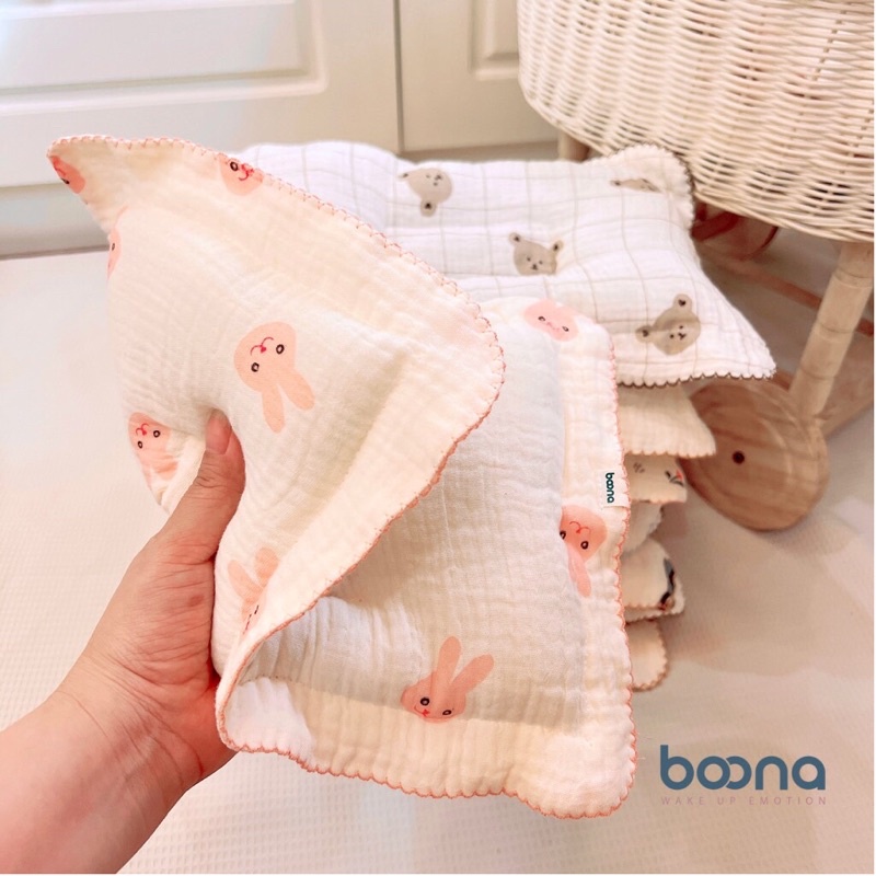 Gối Xô Sơ Sinh Boona Thiết Kế Lõm Chống Méo Đầu KT 24-34cm