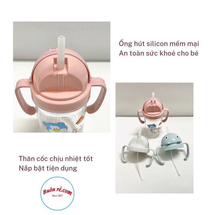 BÌNH TẬP UỐNG NƯỚC VIỆT NHẬT 0010 AN TOÀN, CHẮC CHẮN – BÌNH UỐNG NƯỚC CÓ TAY CẦM HÌNH MÈO CHO BÉ – 01633