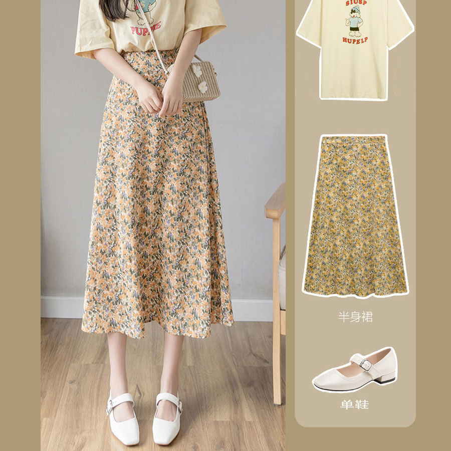 Chân Váy Maxi Lưng Cao In Họa Tiết Hoa Cúc Cho Nữ D141 | BigBuy360 - bigbuy360.vn
