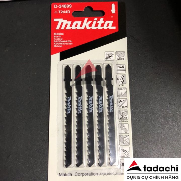 Bộ lưỡi cưa lọng T244D Makita D-34899 (5 lưỡi/bộ) | Tadachi