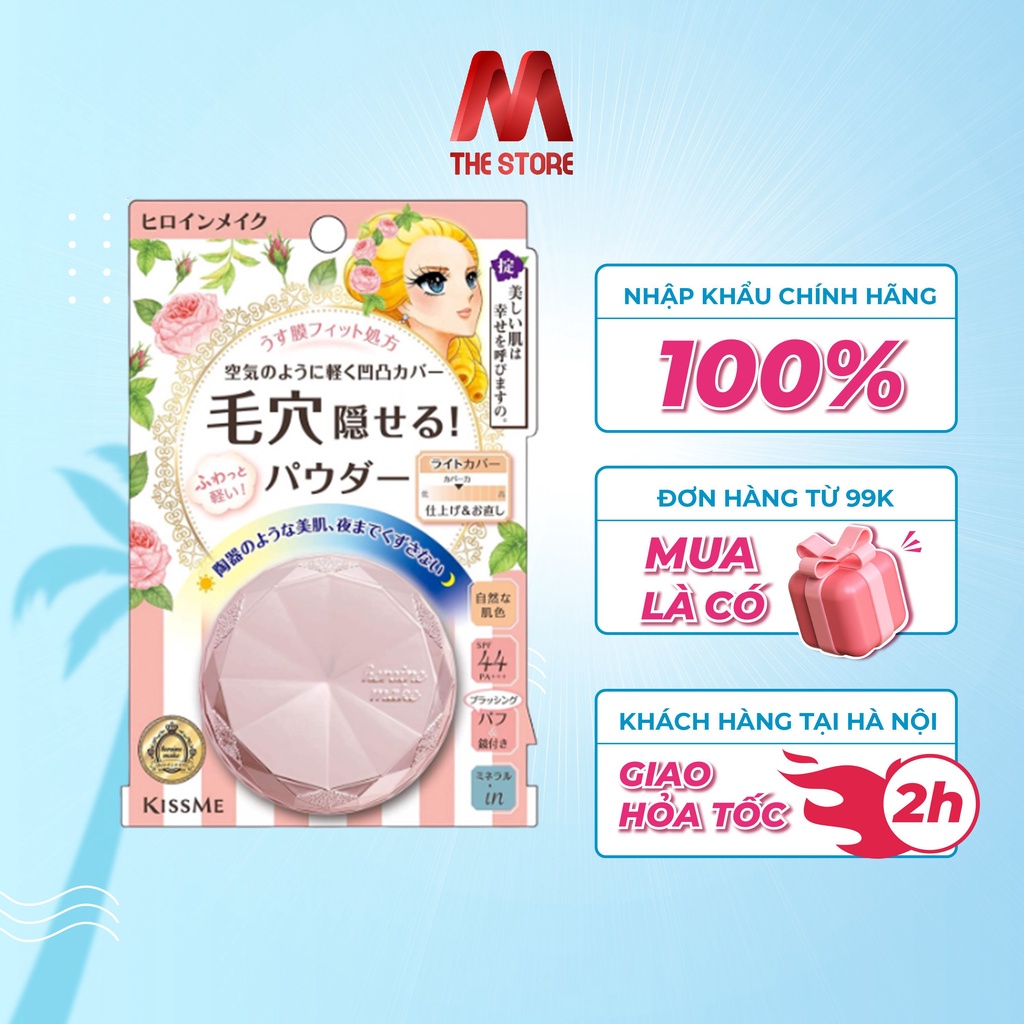 Phấn phủ nền trong suốt không trôi KISSME Heroine Make Long Stay Powder Clear 5g