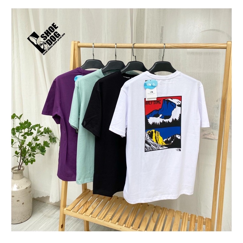 [Bao check chính hãng]Áo thun The North Face màu trắng và đen hình núi real