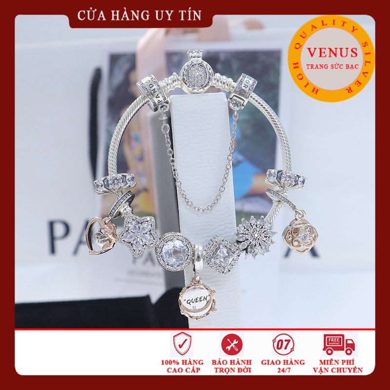 Bộ sưu tập vòng charm mệnh Thủy- Hàng cao cấp- Trang sức bạc Venus