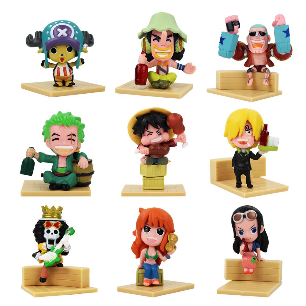 Combo Bộ 9 Mô Hình One Piece - Team Luffy