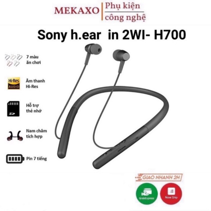 Tai nghe Bluetooth Sony h.ear in 2 WI-H700 Sport Màu ĐEN FREESHIP âm thanh chuẩn HIFI bass treble rõ ràng hihashop01