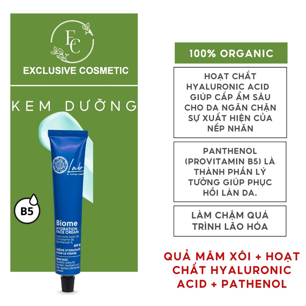 Kem dưỡng ẩm Natura Siberica Lab Biome Hydration Face Cream SPF 30 dung tích 50ml
