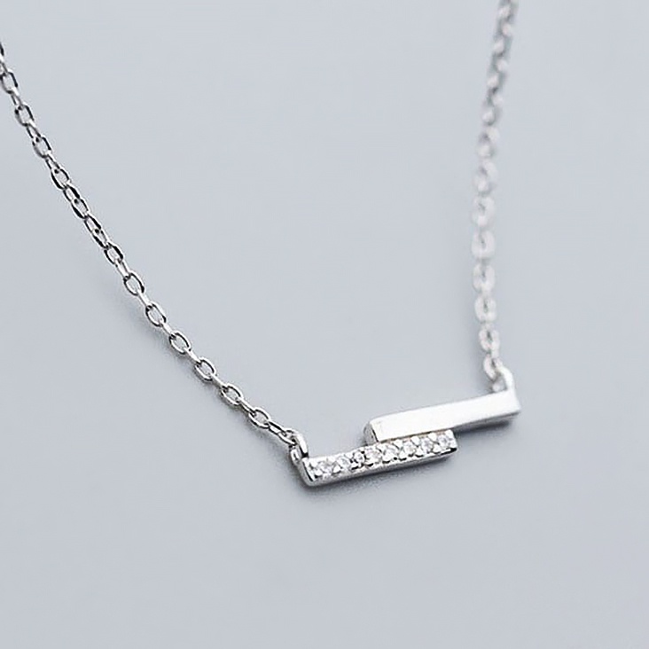 Dây Chuyền Bạc Ý S925 Hình Thanh Ngang Đính Đá DB1576 - Bảo Ngọc Jewelry