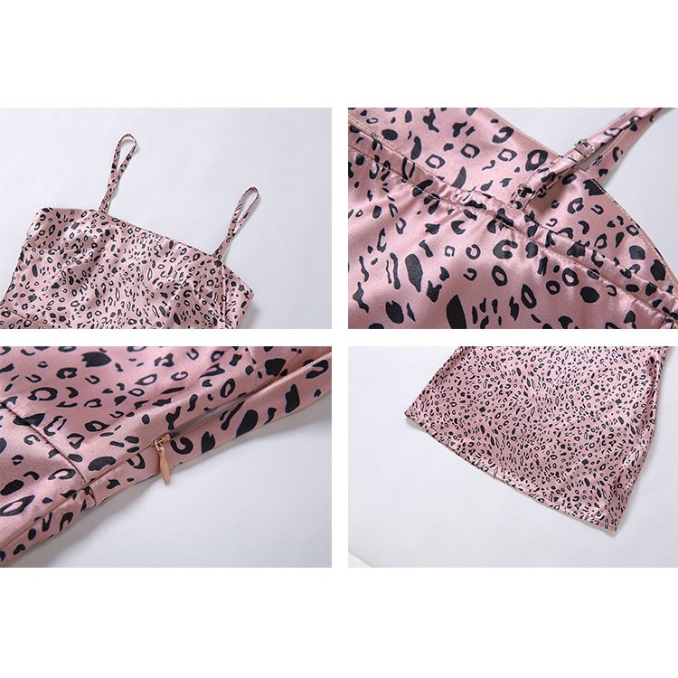in stock Đầm vintage Đầm hai dây HỒNG Da beo blackpink jennie Hàn Quốc | BigBuy360 - bigbuy360.vn