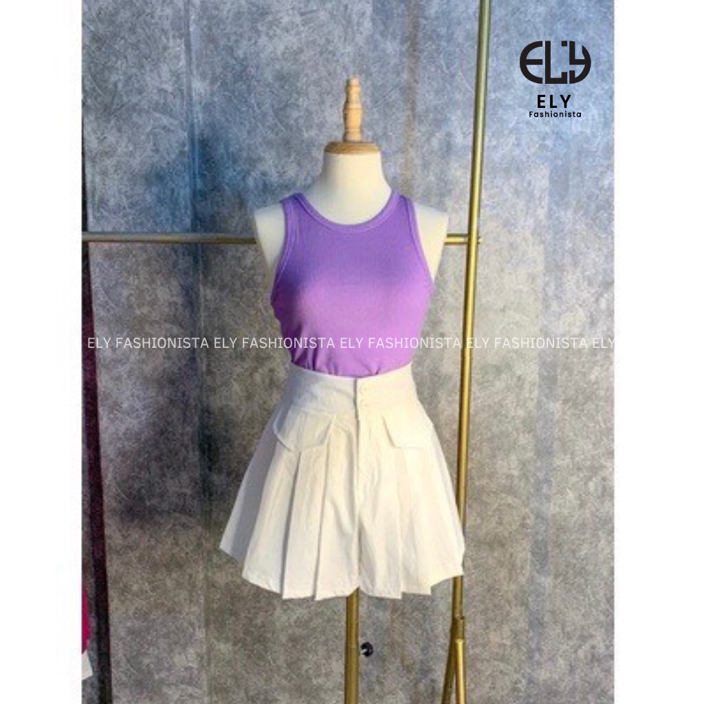 Áo croptop 3 lỗ nữ thun tăm CAO CẤP co giãn tốt ôm sát body tôn dáng- ELY206