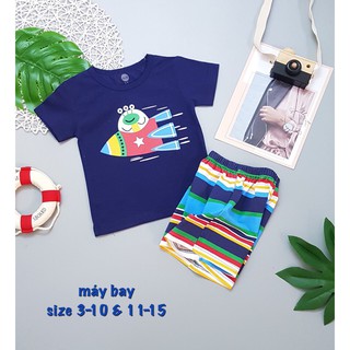 Sét bộ thun mặc nhà máy bay bé trai