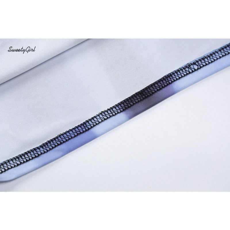 Đầm Mini Không Tay Cổ Chữ U Họa Tiết Màu Nhuộm Thời Trang 2022 Cho Nữ