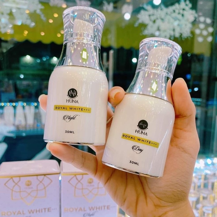 Bộ dưỡng da ngày hoặc đêm Royal_White+++ của Huna