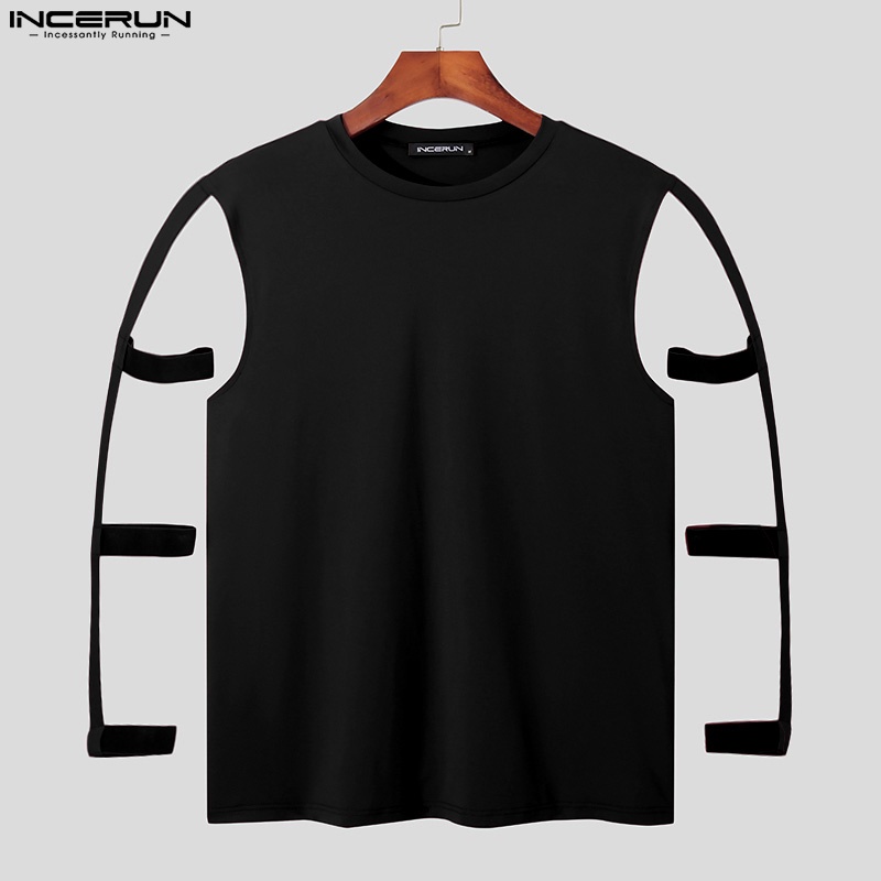 Áo nam INCERUN tay ngắn màu trơn thời trang