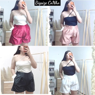 Quần short đùi bigsize nữ xếp ly có túi màu basic siêu xinh lưng thun ngoại cỡ từ 58-80kg Q6