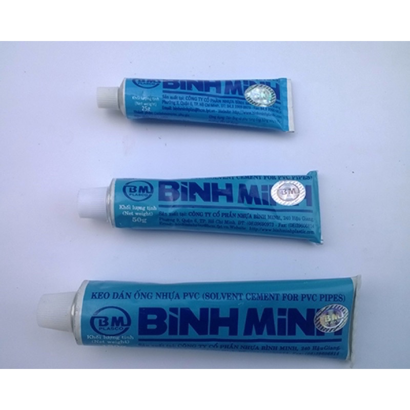 keo dán ống nước pvc Bình Minh 25g, 50g, 100g