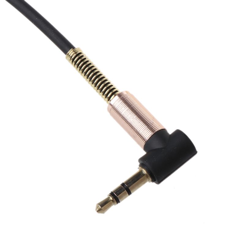 Dây Cáp Âm Thanh Aux Hai Đầu 90 Độ 3.5mm Sang 3.5mm Dài 24cm Bằng Nylon Cho Xe Hơi