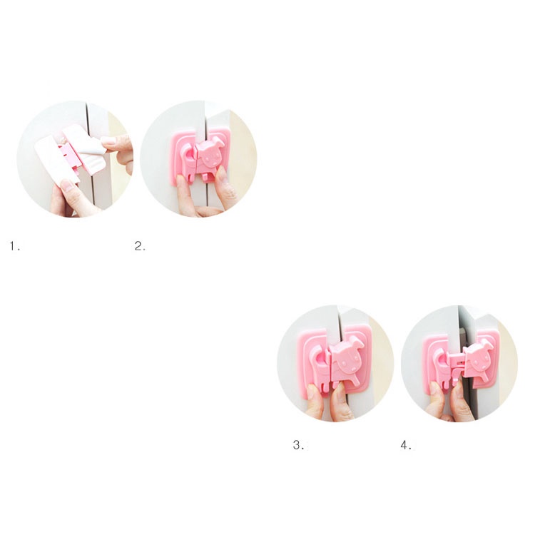 Khóa tủ lạnh an toàn cho bé hình thú ngộ nghĩnh, khóa cài cửa tủ hình thú nhiều màu tươi sáng bảo vệ bế khỏi kẹp tay