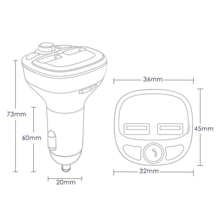 Tẩu nghe nhạc trên ô tô xe hơi kết nối Bluetooth Hy-87