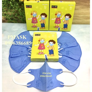 10 CÁI KHẨU TRANG Y TẾ 3D CHO BÉ Hộp 10 cái - Khẩu trang cho bé Lehaco 10 cái/ hộp Xanh/ Hồng/ Trắng