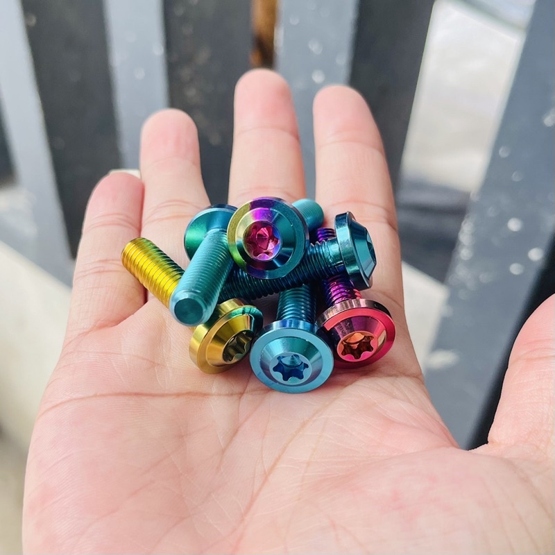 Combo 6 ốc titan gắn ty phuộc trước raider , satria , sonic đủ màu siêu đẹp