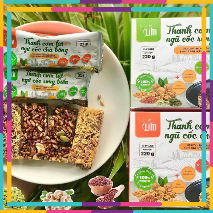 Thanh Cơm Gạo Lứt Ngũ Cốc Chà Bông , Ngũ Cốc Rong Biển Herbslim TRẤN THÀNH , Thơm Ngon Bổ Dưỡng , Hỗ Trợ Giảm Cân [Auth]