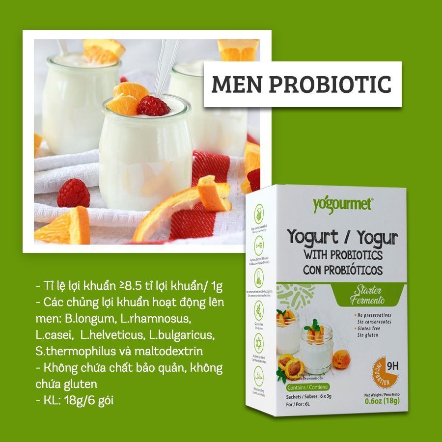 Men Làm Sữa Chua Hữu Cơ Probioric 18gr Yogourmet - XanhSam Organic