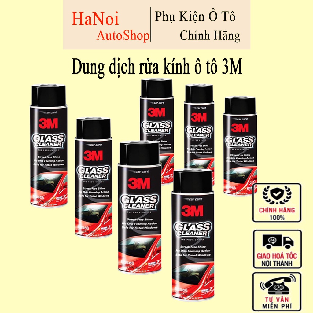 Dung dịch rửa kính ô tô 3M 08888, tẩy rửa vết bẩn, ố, dầu mỡ kính xe, làm trong kính không đóng cặn-Nước Rửa Kính