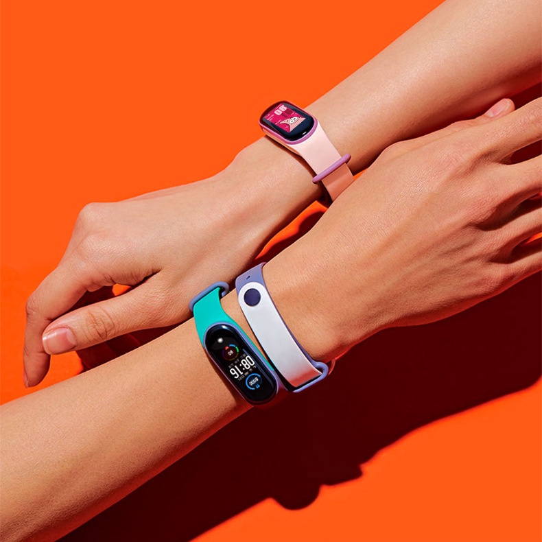 Dây Đeo Thay Thế Chất Liệu Silicon Màu Trơn Cho Xiaomi Band 4/3 Xiaomi Band 7/6/5
