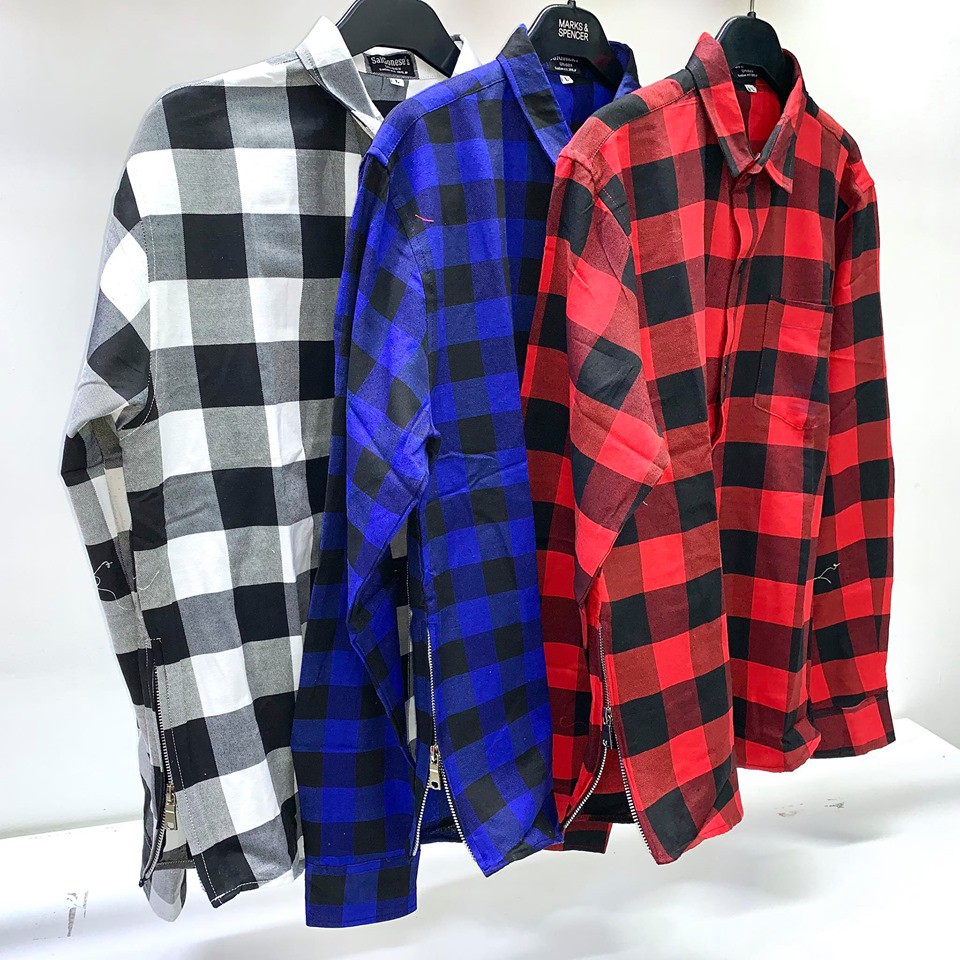 [Unisex] AÓ SƠ MI CARO FLANNEL DÁNG DÀI FROM RỘNG | BigBuy360 - bigbuy360.vn