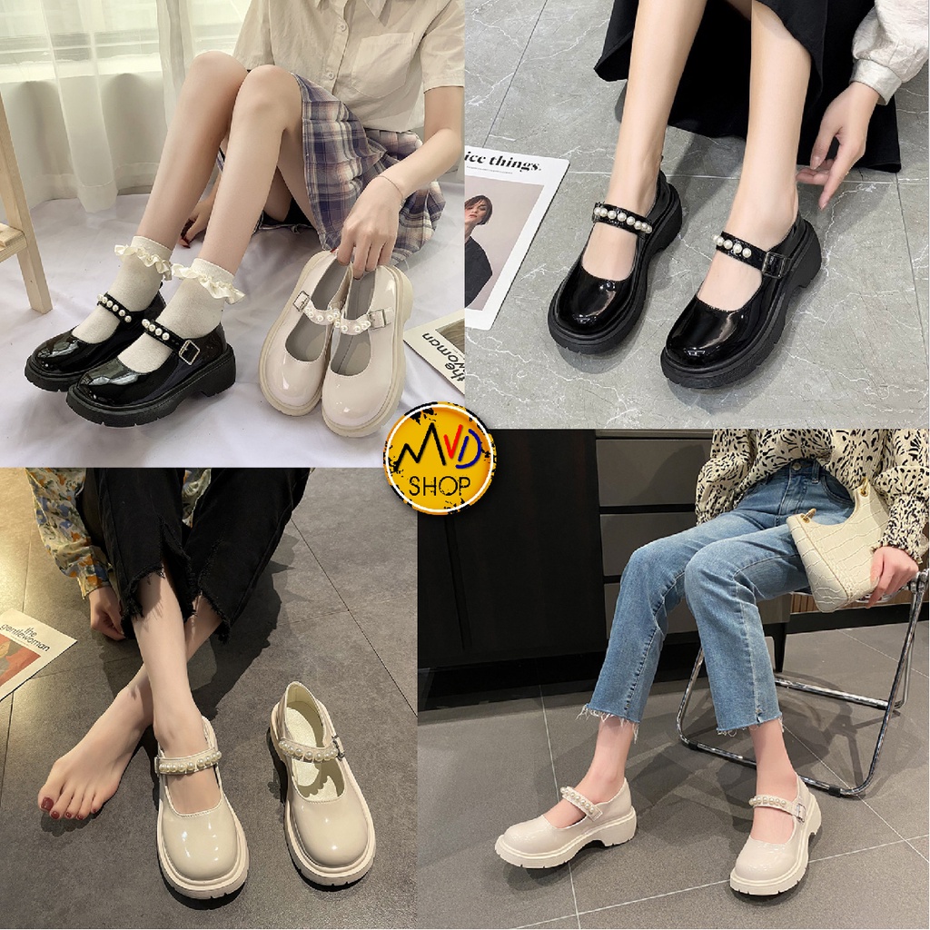 Giày Lolita quai ngang, giày da búp bê ullzang style Hàn Quốc