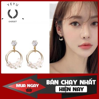 Hàng thiết kế cao cấp Bông Tai Nữ Khuyên Tròn Xi Bạc Thời Trang Hàn Quốc