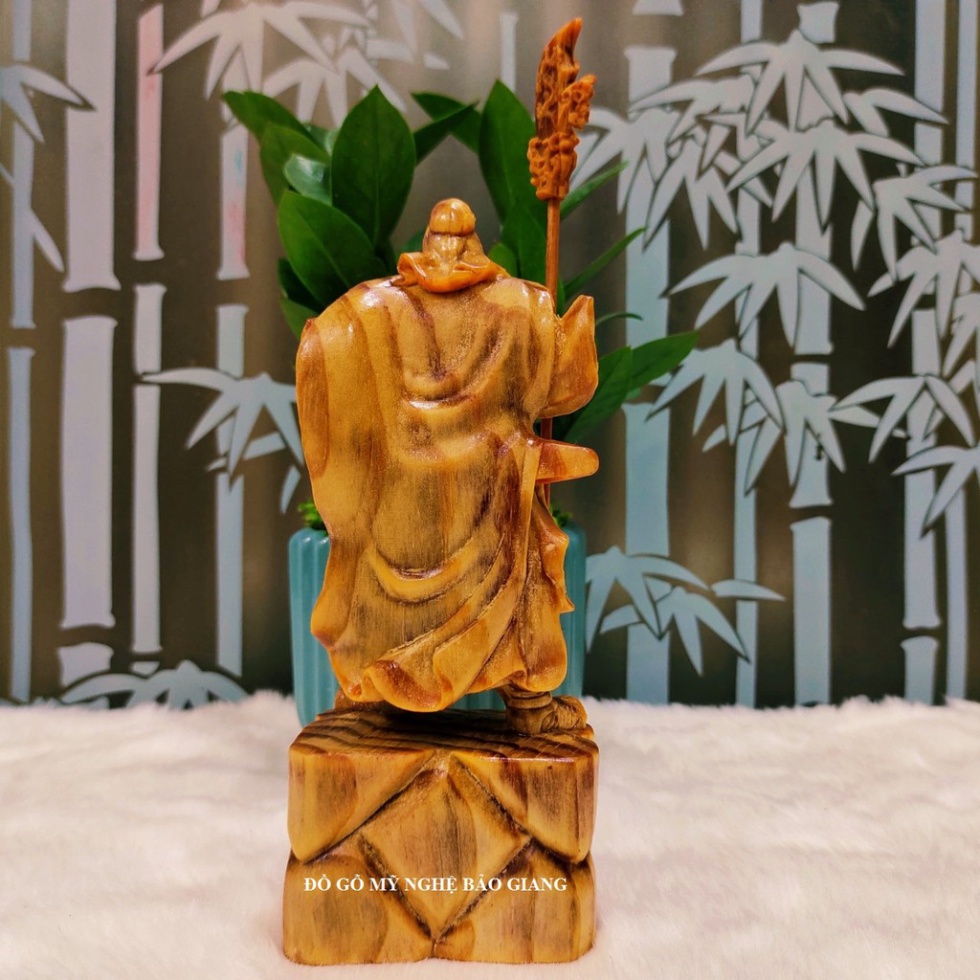 Tượng quan công cao 20 cm gỗ huyết long đế rồng (mẫu mới)
