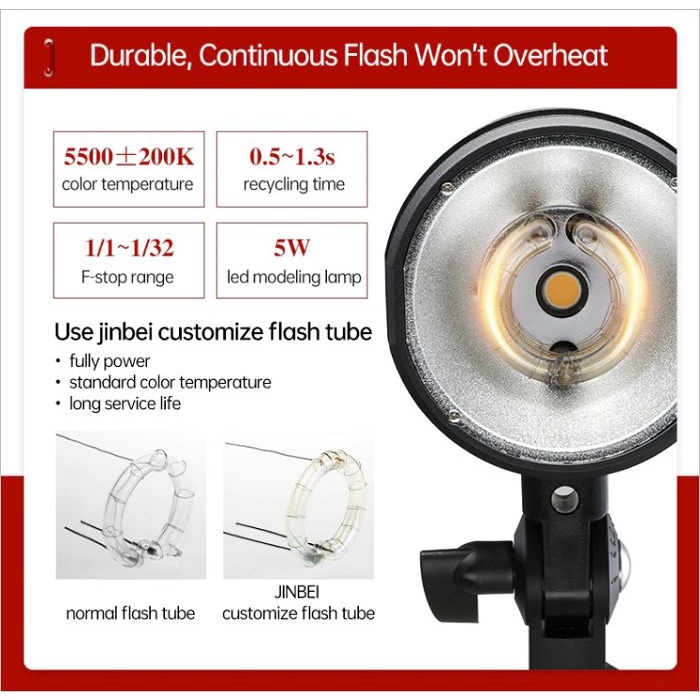 Bộ 2 đèn flash studio Jinbei DE250