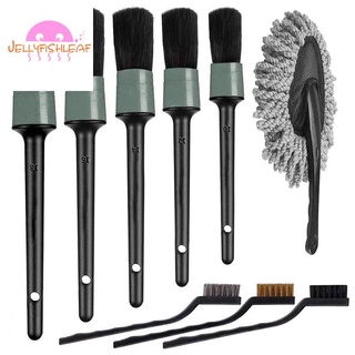 Set 9 cọ vệ sinh nội thất xe hơi gồm 5 cọ chi tiết 3 cọ dây thép 1 cọ lau bụi thiết kế tiện dụng