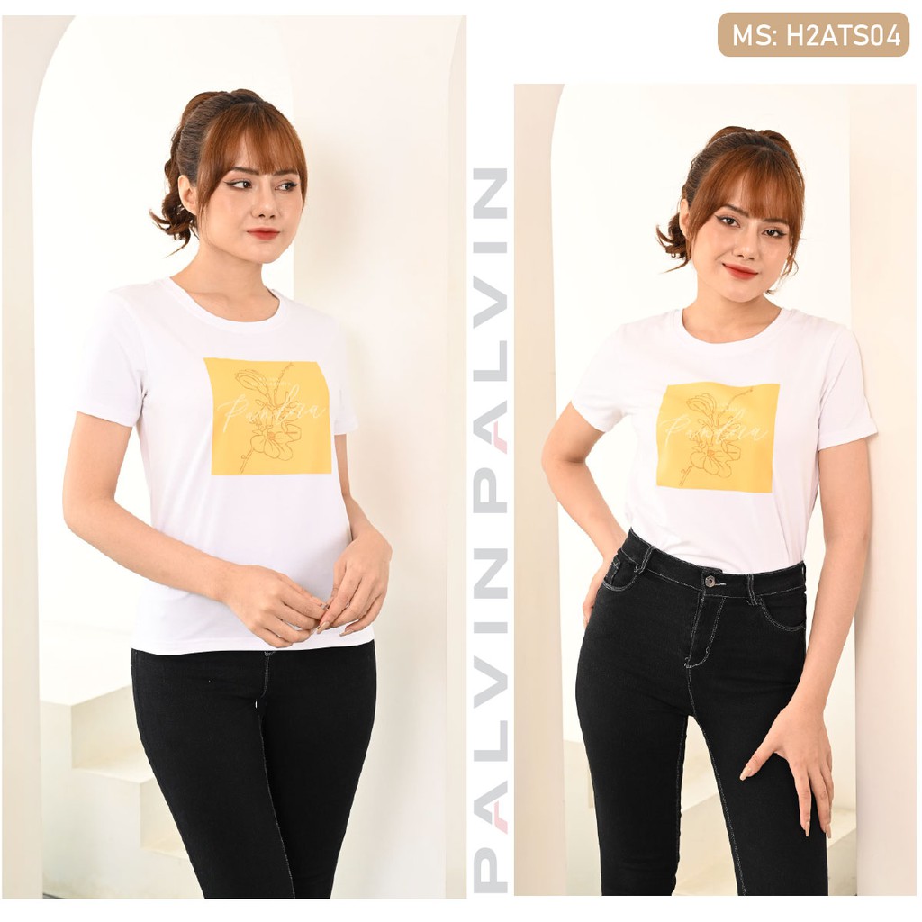 Áo phông nữ PALVIN, áo phông nữ cao cấp, form ôm vừa, co giãn 4 chiều - H2ATS04