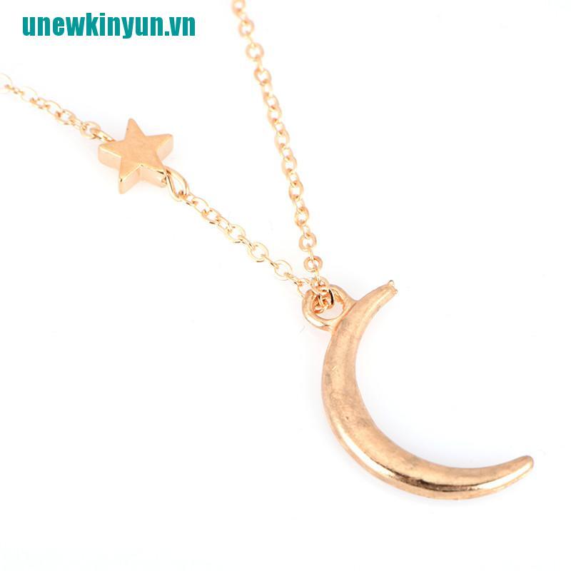 Y●Vòng cổ Mạ Vàng / Bạc Dài Mặt Trăng Và Ngôi Sao