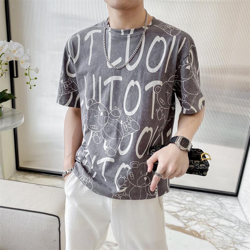 Áo Thun Ngắn Tay Vải Lụa Mát Thiết Kế Đơn Giản Cho Nam