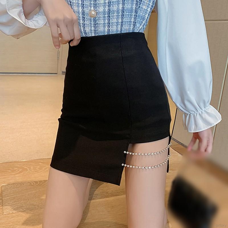 Chân váy lưng cao thiết kế phối dây xinh xắn thời trang cho nữ