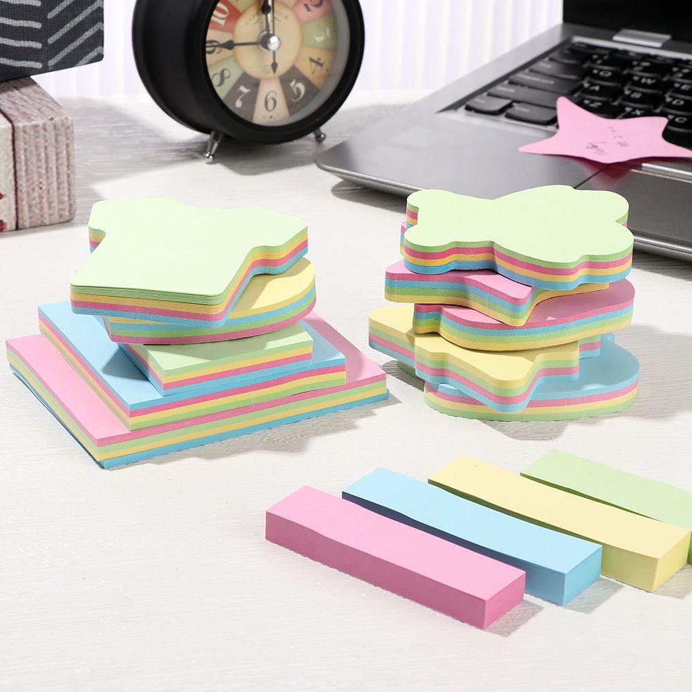 Set 100 Tờ Giấy Ghi Chú Tự Dính Chống Thấm Nước Màu Kẹo Ngọt Đơn Giản Cho Trường Học/Văn Phòng