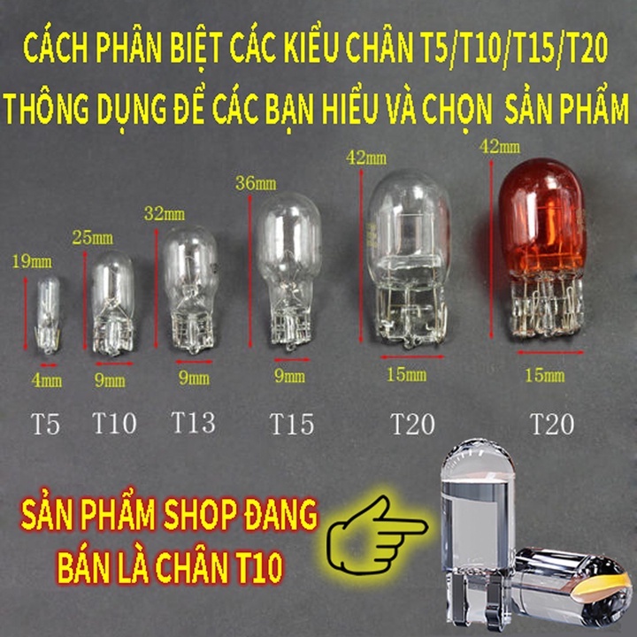 Đèn Led Demi Lắp Mặt Đồng Hồ, Xi Nhan, Biển Số, Đèn Trần, Đèm Sườn, T10 Dùng Cho Ô Tô Xe Máy