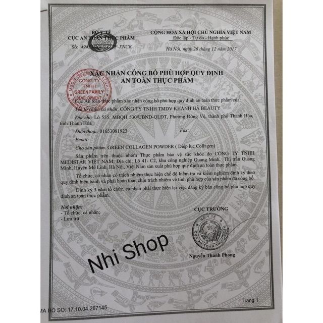 Diệp lục Colagen Powder hộp 30 gói ( Hàng chuẩn công ty100% ) | BigBuy360 - bigbuy360.vn