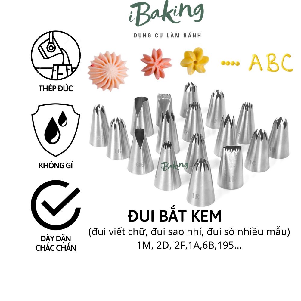 Đui bắt kem, đuôi bắt hoa cơ bản dùng trang trí bánh sinh nhật