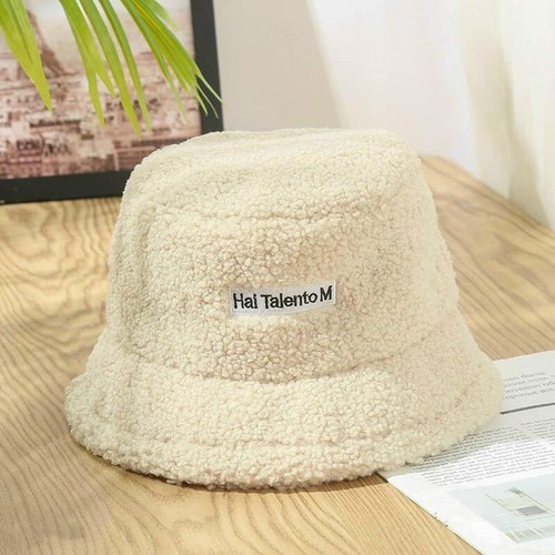 Mũ lông cừu bucket retro phong cách hàn quốc giữ ấm thu đông ulzzang